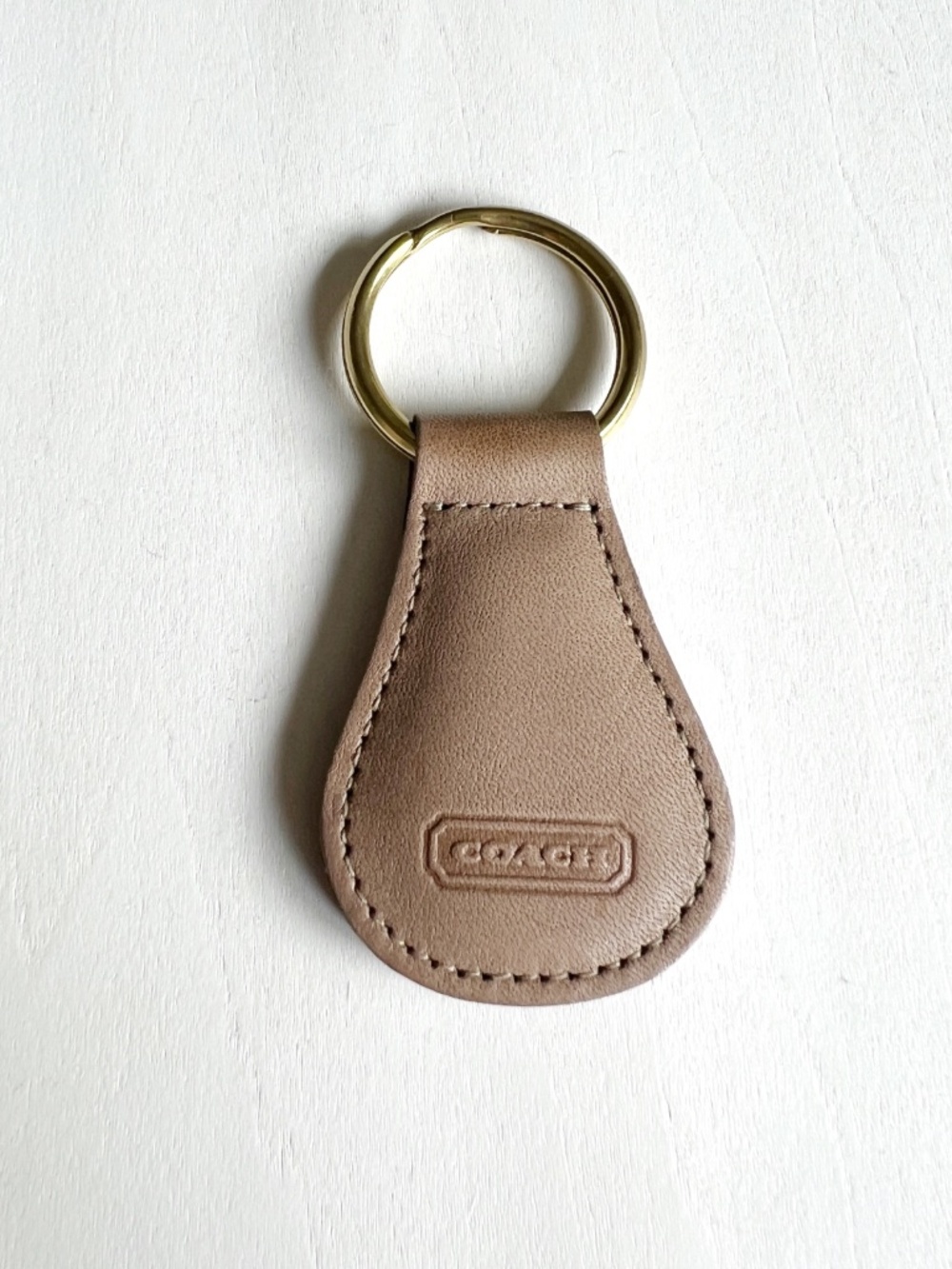 Vintage Coach Putty Leather Keychain Fob